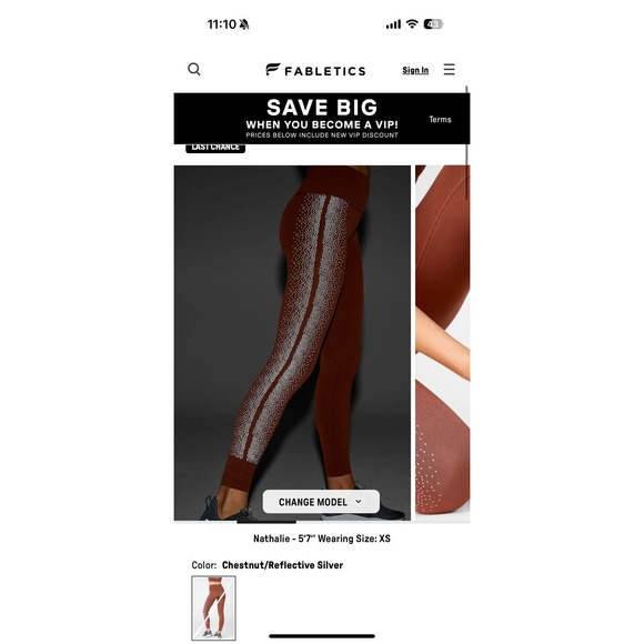 Fabletics High Waisted Medium Sculptknit Reflective Leggings‎ Running Fits Small - Picture 2 of 9